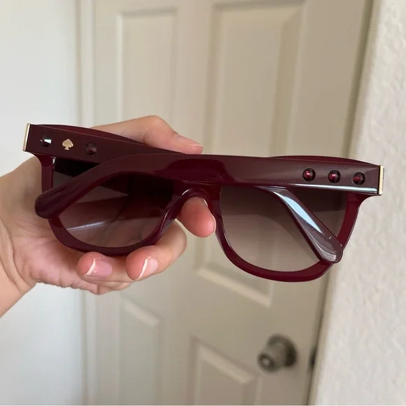 Kate Spade Burgundy Cat Eye Sunglasses - Picture 4 of 8